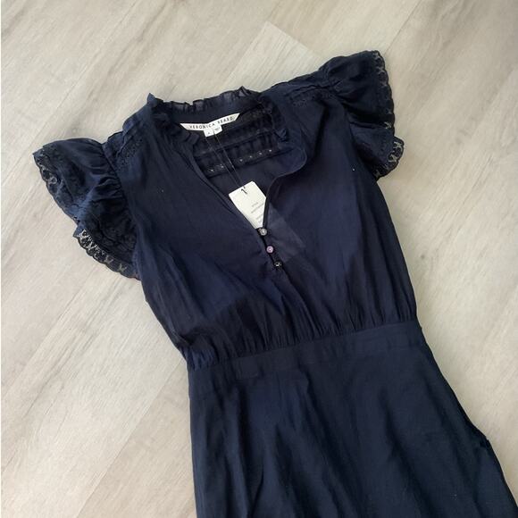 Veronica Beard Womens Satori Dress Black Ink Size 6 2205CO35D067 NWT Damaged - Picture 2 of 14